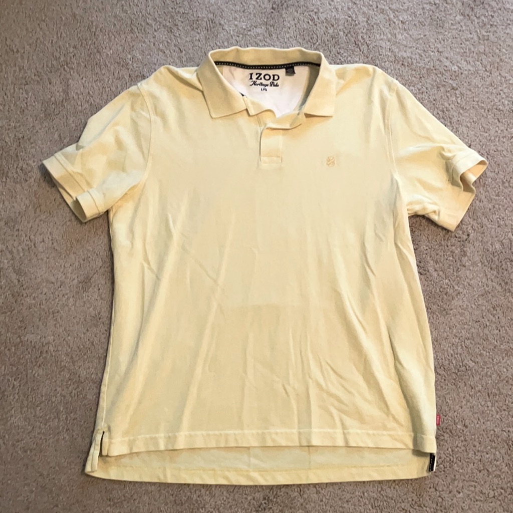 Izod Light Yellow Solid Polo Shirt